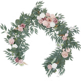 Garvee Künstliche Eukalyptus-Girlande Mit Blumen 180 cm Hochzeitstischdekoration Langlebig Grün Vielseitig