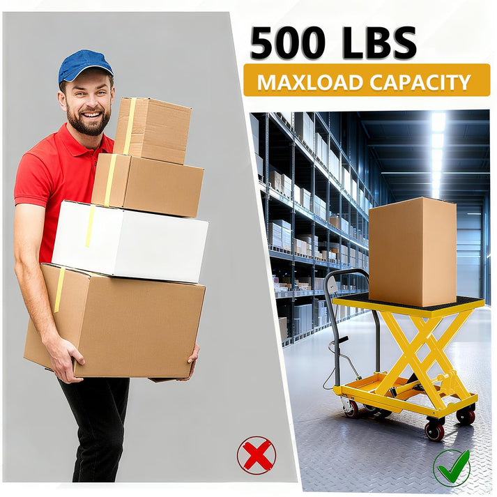 Heavy-duty steel construction of the hydraulic lift table