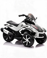 Garvee Kinder-Elektro-Dreirad 12V mit 2×45W Motoren, 3–7 km/h stufenlos, Federung, LED-Lichtern, Musik, USB, Vorwärts-/Rückwärtsfahrt, für Kinder 2,5–5 Jahre bis 30 kg, Weiß - Weiß