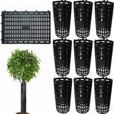 Garvee 10er Set Baumstammschutz Erweiterbar Baumschutz Wildverbiss UV-Beständig Schwarz 25x37cm - Schwarz
