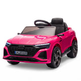 Garvee Kinder Elektroauto 12 V mit 2,4-GHz-Fernbedienung, Doppelmotor, LED-Lichtern, Musik, Sicherheitsgurt und Federung, 2–5 km/h, für Kinder 3–6 Jahre - Rosa