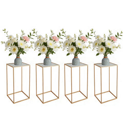 Garvee 4 Stück Hochzeitsvase Metall Blumenständer – 40cm Tischdekoration Gold
