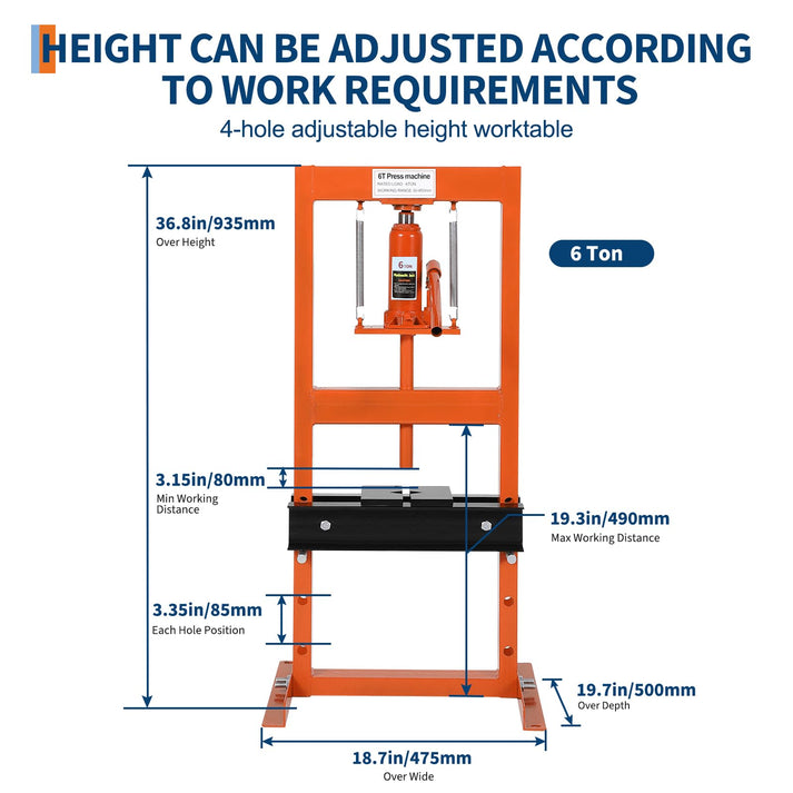 Vierfach höhenverstellbare Arbeitsplatte der Hydraulikpresse