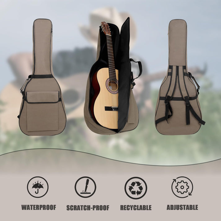 Gepolsterte Gitarrentasche mit Zubehörfach