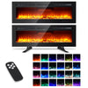 Garvee Elektrokamin 3D Wandkamin Elektrischer 60"（152 cm）Kamin mit Heizung 12 Farbmodi LED Flammeneffekt, 900/1800 W Kaminofen Wand und Einbaukamin Wandmontage Heizung Funktion Fernbedienung Schwarz