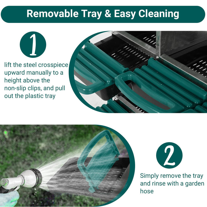 Herausnehmbare Kunststoffwanne für schnelle und einfache Reinigung