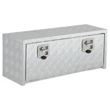 Garvee 91 cm Aluminium Werkzeugkasten: Wasserdichte Unterbodenbox mit Netzfach & T-Griff-Schloss für Pickup & Wohnmobil, Silber - Silber