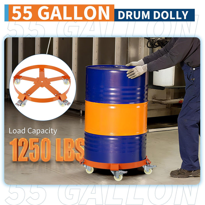 Schwerlast Fasswagen mit vollem 55-Gallonen-Fass