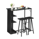 Garvee 36in Kleiner Esstisch Set Mit Stauraum, Stabil & Ergonomisch, MDF & Stahl, Schwarz, Für Apartments & Küchen - schwarz