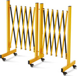 Garvee Absperrgitter 274 cm Metall, Klappbar, Mit Rollen, Robust, Für Verkehr, Gelb Schwarz - Gelb