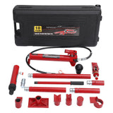 Garvee Porta-Power-Hydraulikset 10 Tonnen mit Pumpe, Wagenheber, 1,4 m Schlauch, Koffer mit Rollen für Automobil und Werkstatt, Rot - Rot (Koffer mit Rollen)