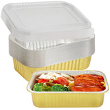 Garvee 20 Stück Einweg Aluminiumfolie Schalen Mit Deckel 1000 ml Für Grillen Kochen Backen Silber 22x15x4,5 cm