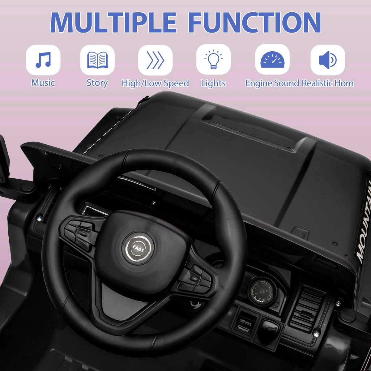 Kinder Elektroauto mit LED Licht Musik USB AUX und TF Karte