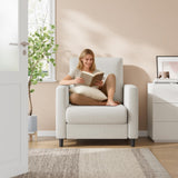 Garvee 33,9" Sofa Akzentstuhl Chenille Loveseat Mit 7,5" Taschenfederkern Für Wohnzimmer & Schlafzimmer Beige Kompakt - weiß