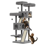 Garvee Großer Katzenturm 66 Zoll Mit Sisal-Kratzpfosten Mehrstöckig Für Indoor-Spiel Und Ruhe Komfortabel Beige - Hellgrau