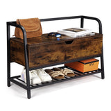 Garvee Entryway Schuhbank Mit Metallrahmen Und Melamin, Lift-Top Stauraum, Robust, Vielseitig, Kompakt Für Flur Und Schlafzimmer, Schwarz