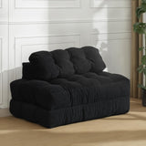 Garvee Schlafsofa aus Cord, klappbar, mit Kissen, Doppelbettgröße, für Wohnzimmer und Schlafzimmer, Schwarz - Schwarz