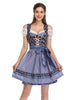 Garvee Damen Dirndlkleid Bayern Oktoberfest Set - Dirndlbluse und Schürze 3-teilig, bayerische Kleidung mit Blumenmuster, Größe M, Farbe 01
