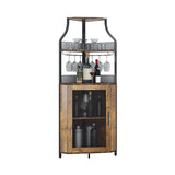 Garvee Weinschrank Eckschrank Weinregal Industrial Barschrank Verstellbar Für Küche Esszimmer Wohnzimmer Retro Schwarz - 