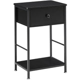 Garvee Nachttisch Mit Schublade Und Regal, Holz Beistelltisch, Schwarz, Schlafzimmer & Wohnzimmer, Rund, Langlebig - Schwarz