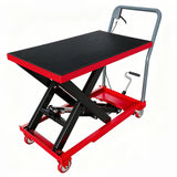 Garvee Manueller Hydraulik-Hebetisch – 227 kg (500 lbs) Tragkraft, 72 cm Hubhöhe, 4 Rollen (Rot) - Rot