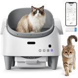 Garvee Selbstreinigende Katzentoilette, Automatische Katzentoilette 65L mit App-Steuerung und Doppelter Geruchskontrolle, für Mehrere Katzen, Weiß - 
