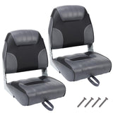 Garvee Bootssitze 2er-Set Klappbar, Ergonomisch, Robust, Für Angel- & Bassboote - Grau/Schwarz