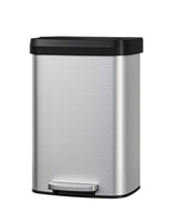 Garvee 13 Gal Edelstahl Mülleimer Mit Deckel, Soft-Close, Ergonomischer Griff, Silber, Für Kücheninsel, Groß, Rostfrei - silber