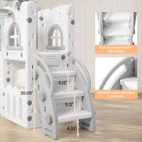 Garvee 8-in-1 Kinder Rutsche – Klettern, Basketballkorb, Tunnel, Stauraum, Modernes Design, 1–3 Jahre