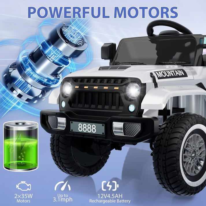 Garvee Elektroauto für Kinder 12 V Weiß