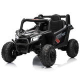 Garvee Kinder-Elektroauto UTV 12 V, Fernbedienung, Sanftanlauf, Sicherheitsgurt, Schwarz - Schwarz