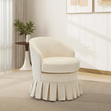 Garvee gepolsterter Schminkhocker mit hoher Rückenlehne, moderner Akzentstuhl mit Holzbeinen, 62 × 48 × 71 cm, für Wohnzimmer, Schlafzimmer & Badezimmer, Beige - Beige