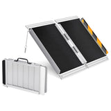 Garvee 60 cm Aluminium Rollstuhlrampe – Leicht, Tragbar, 272 kg Kapazität für Stufen & Türen - Schwarz+1 Paar Handschuhe
