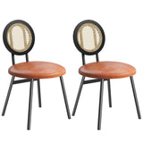 Garvee Esszimmerstühle 2er-Set, mit Rückenlehne, gepolstert, Modern, Braun - Braun