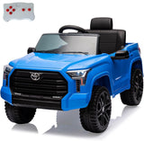 Garvee 12V Toyota Kinderfahrzeug, batteriebetriebenes Elektrofahrzeug mit Fernbedienung, LED-Leuchten, Federung, Doppeltüren, Sicherheitsgurt - Blau