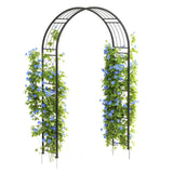 Garvee Gartenbogen 8FT Stahl, Pulverbeschichtet, Wetterfest, Mit Erdspießen Für Garten & Hochzeit, 150cm Breit, 240cm Hoch, Schwarz