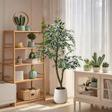 Garvee Künstlicher Ficus Baum 150Cm Große Künstliche Pflanzen Im Topf Für Indoor Haus Büro Garten Grün