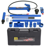 Garvee 10T Hydraulikheber & Porta Power Set Blau – Komplettset mit 1,4m Schlauch & Tragetasche - Blau