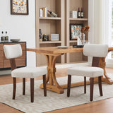 Garvee Esszimmerstühle 2er Set Stoffbezug Ergonomisch Gebogener Rücken Holzrahmen Kratzfest Beige Küchen- Und Esszimmermöbel - Beige