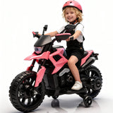 GARVEE Elektro-Kindermotorrad mit Stützrädern, 6V 4Ah Akku, LED-Scheinwerfer & Hupe, für Kinder von 3–8 Jahren, Rosa - Rosa