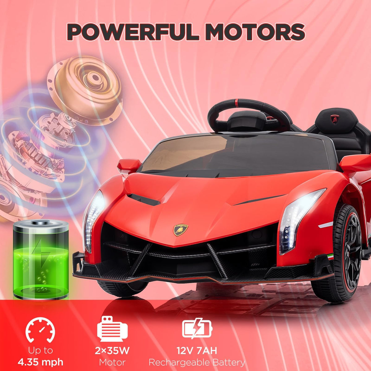 Kinder Elektroauto mit MP3 USB AUX Bluetooth und LED Licht