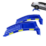 GARVEE PKW-Auffahrrampen 2er-Set aus Stahl, Bis 3.630 kg Belastbarkeit, 23 cm Hubhöhe, Wartungsrampen mit Reflektierenden Sicherheitsaufklebern für PKW, SUV & LKW, Blau - Blau