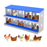 GARVEE 2-stöckiges Legenest für Hühner, 10 Fächer, Hühnernistkasten aus verzinktem Stahl, für Hennen & Geflügel - Blau