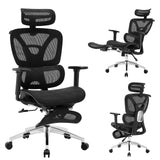 Garvee Ergonomischer Bürostuhl Mit Fußstütze, Verstellbar, Atmungsaktives Mesh Für Home Office, Hoher Rücken, Schwarz