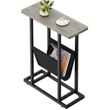 Garvee Schmaler Beistelltisch Für Kleine Räume Mit Stauraum Wohnzimmer Büro 17.7"L*7.08"W*21.7"H Grau