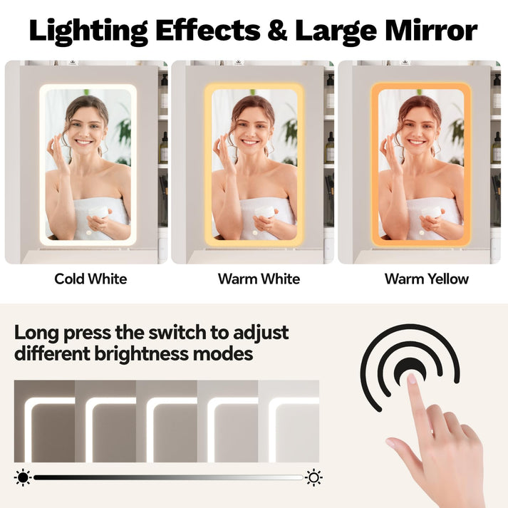 Intelligenter LED-Spiegel mit 3 Beleuchtungsmodi