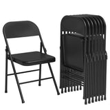 Garvee Klappstühle 8er-Set, Stahlrahmen, bis 159 kg, klappbar, Schwarz