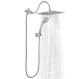 Garvee Regenduschkopf 12 Zoll Chrom Mit Handbrause Für Badezimmer, Verstellbarer L-Arm, Extragroß
