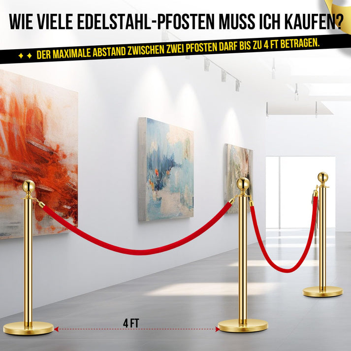 Flexible Anordnung der Pfosten für verschiedene Bereiche