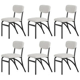 Garvee Esszimmerstühle 6er-Set, gepolstert, ergonomische Rückenlehne, Metallbeine, Beige